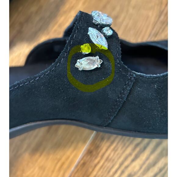 Vionic Jenelle Black Suede Bejeweled Mary Jane Mule Comfort Clog Sz 8 Dressy - Picture 4 of 8